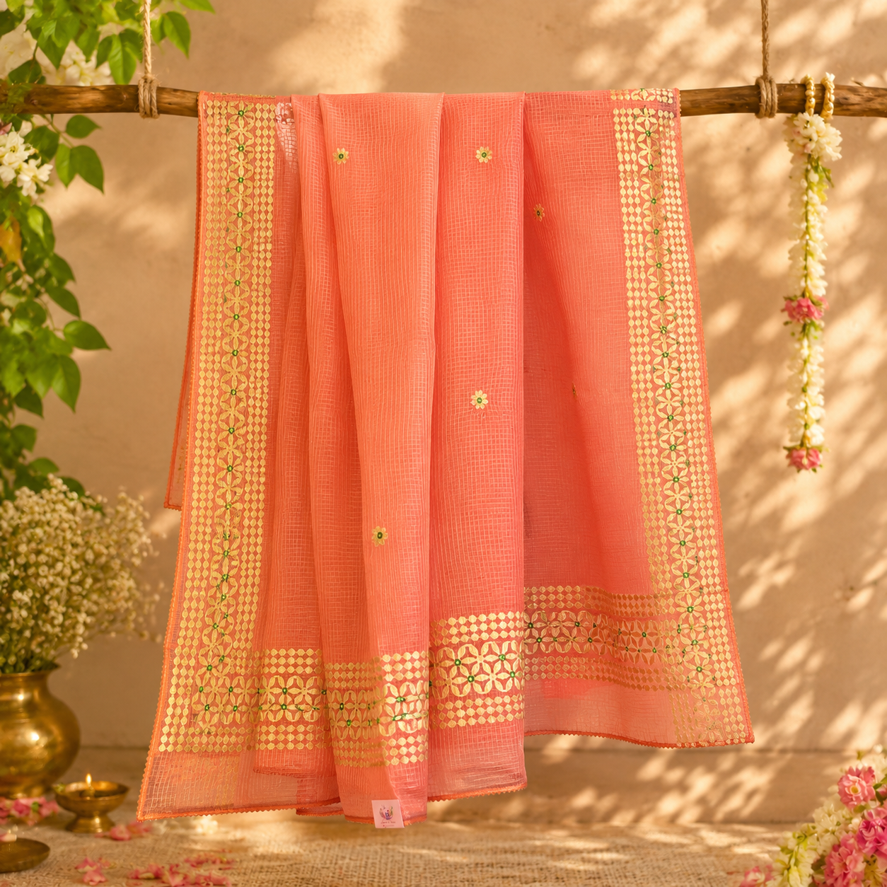 Vayu- Kota Carrot Gota Patti Saree