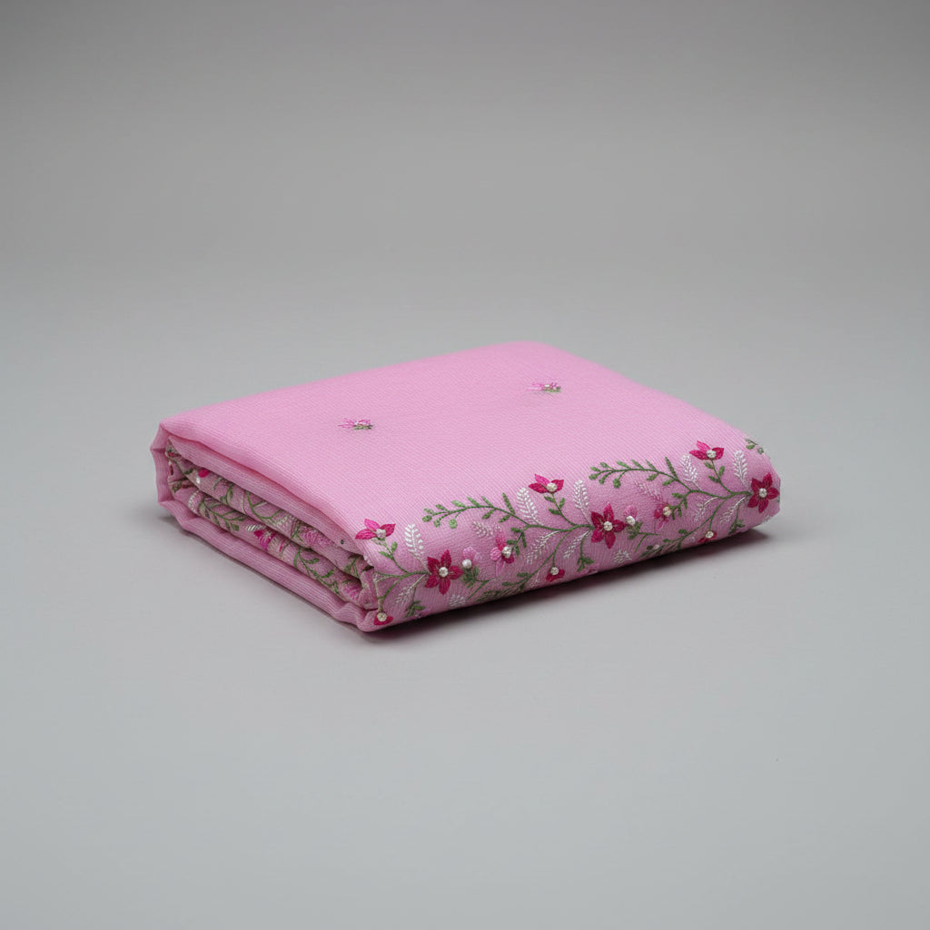 Vayu- Kota Pearl Pink Floral Saree