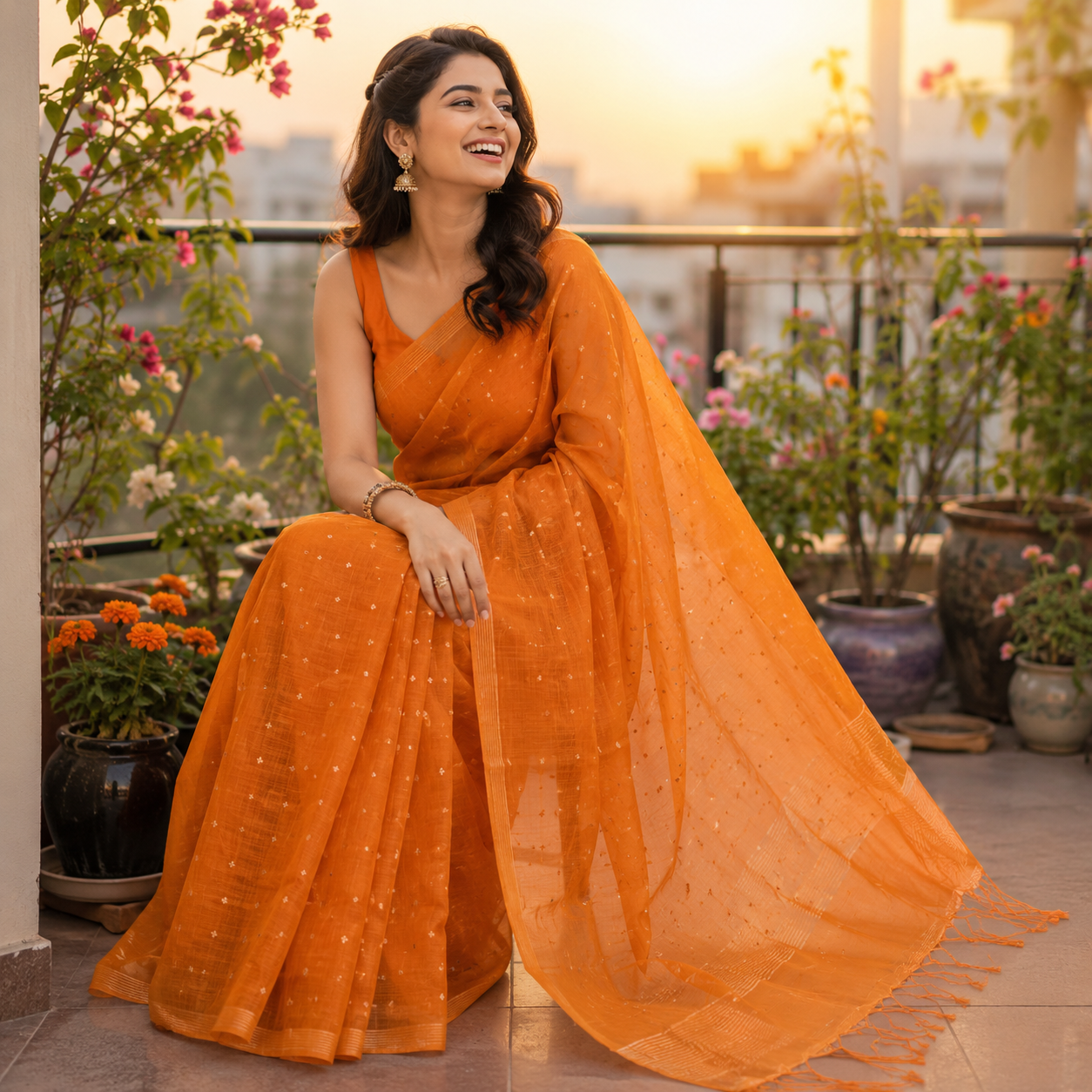 Premium- Orange Muslin