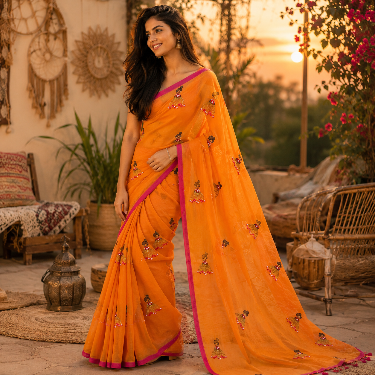 Vayu- Pearl Doll  Orange Mul