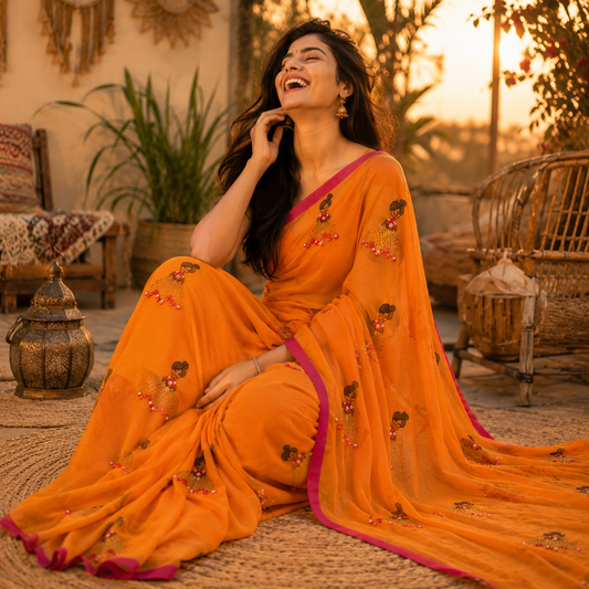 Vayu- Pearl Doll  Orange Mul