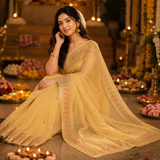 Vayu- Kota Yellow Gota Patti Saree