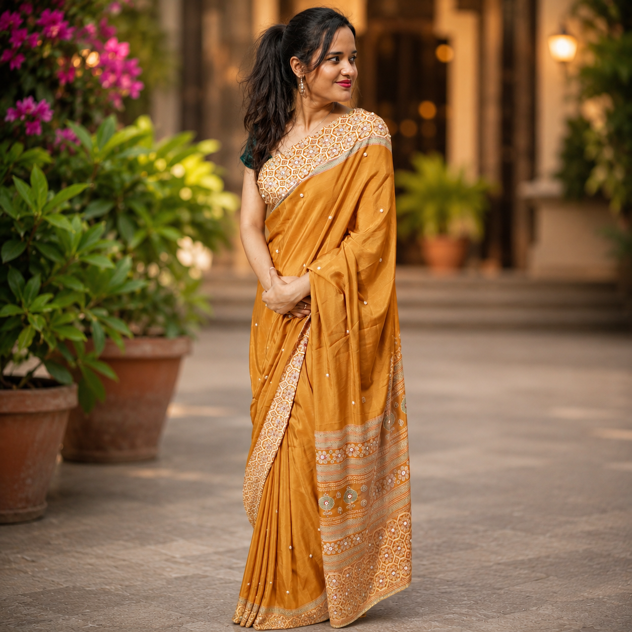 Nazakat - Pearl Ajrak Mustard Fusion