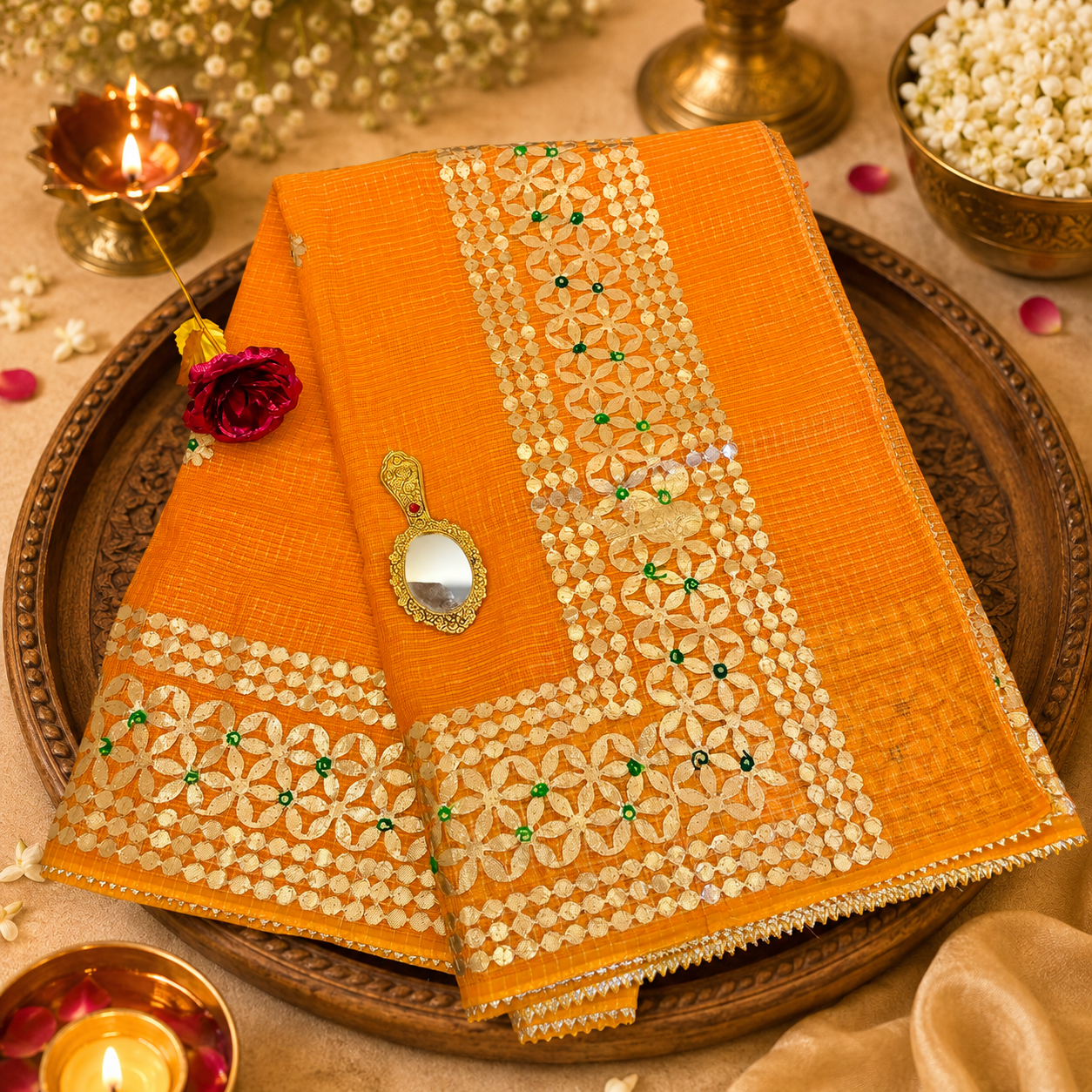 Vayu- Kota Orange Gota Patti Saree