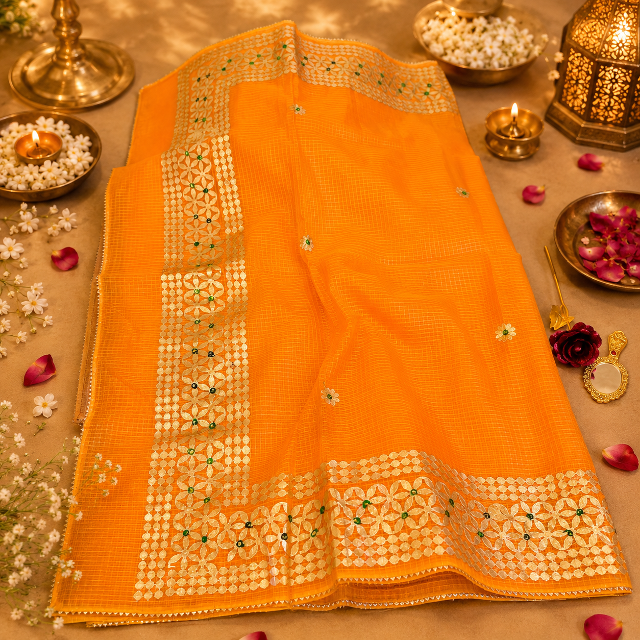 Vayu- Kota Orange Gota Patti Saree