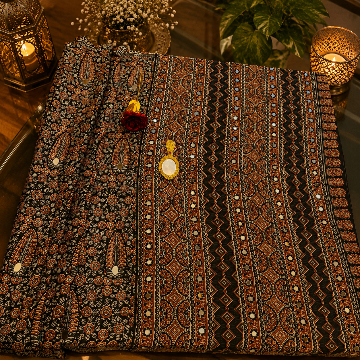 Nazakat - Sheesh Black & Brown Oval Sheesh