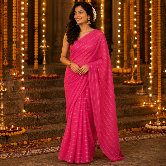 Vayu- Mulmul Sequence Pink lining