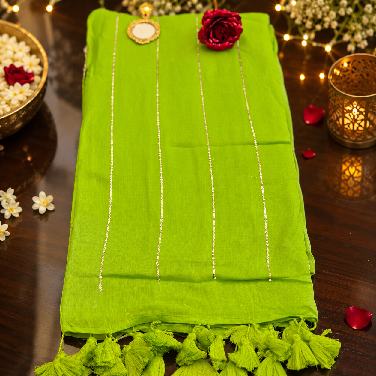 Vayu- Mulmul Sequence Green lining