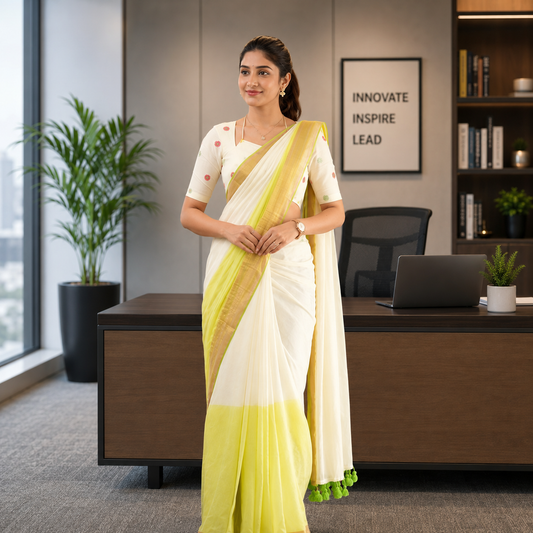 Vayu- Mulmul Pastel Greenhalf & Half