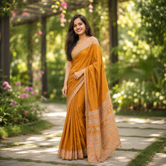 Nazakat - Pearl Ajrak Mustard Fusion