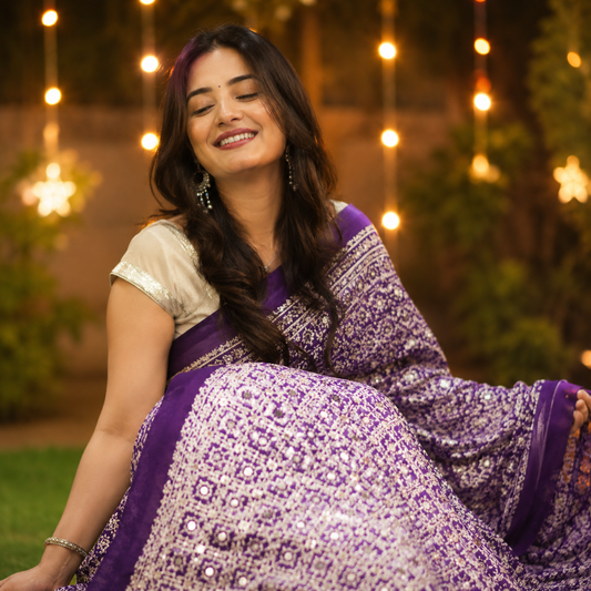 Nazakat - Blue & White Ajrak Sheesh