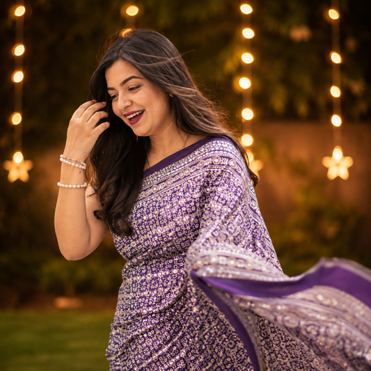 Nazakat - Blue & White Ajrak Sheesh