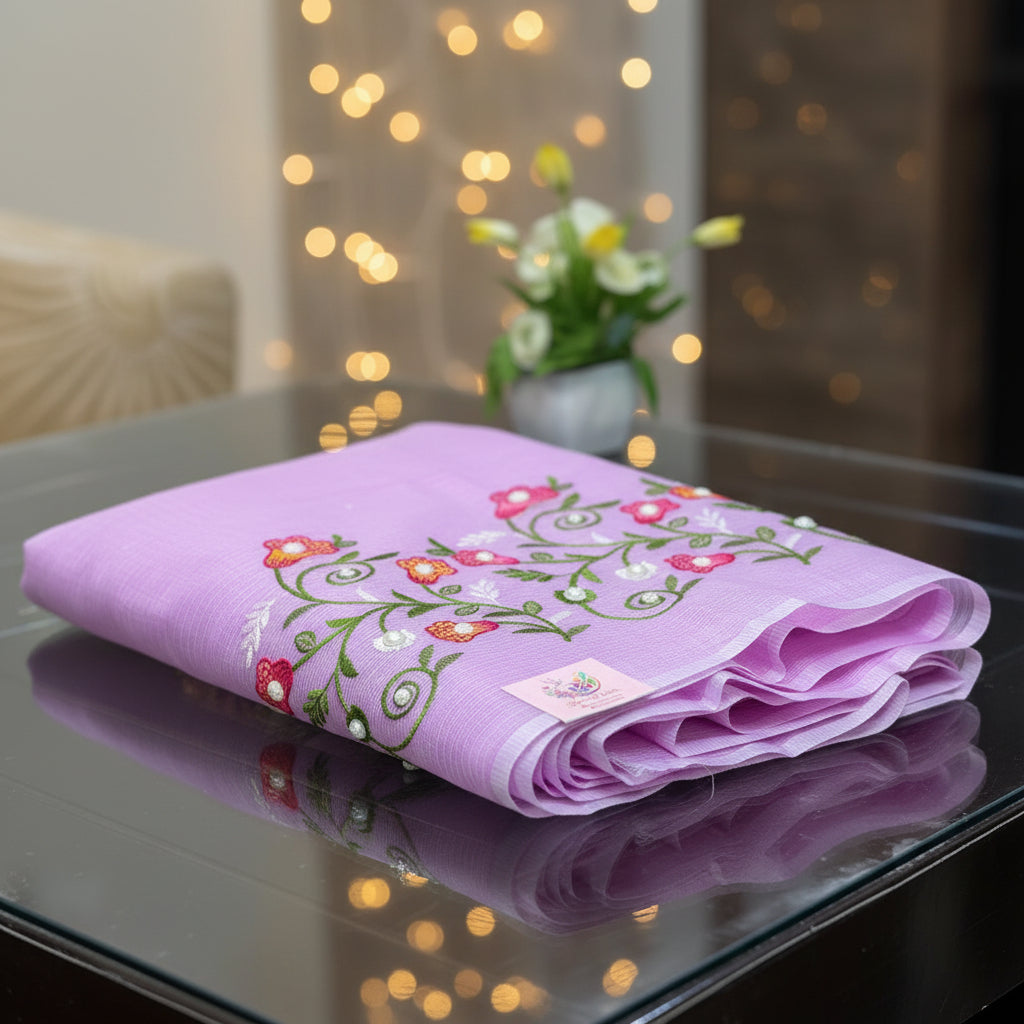 Vayu- Kota Pearl Lavender Floral Saree
