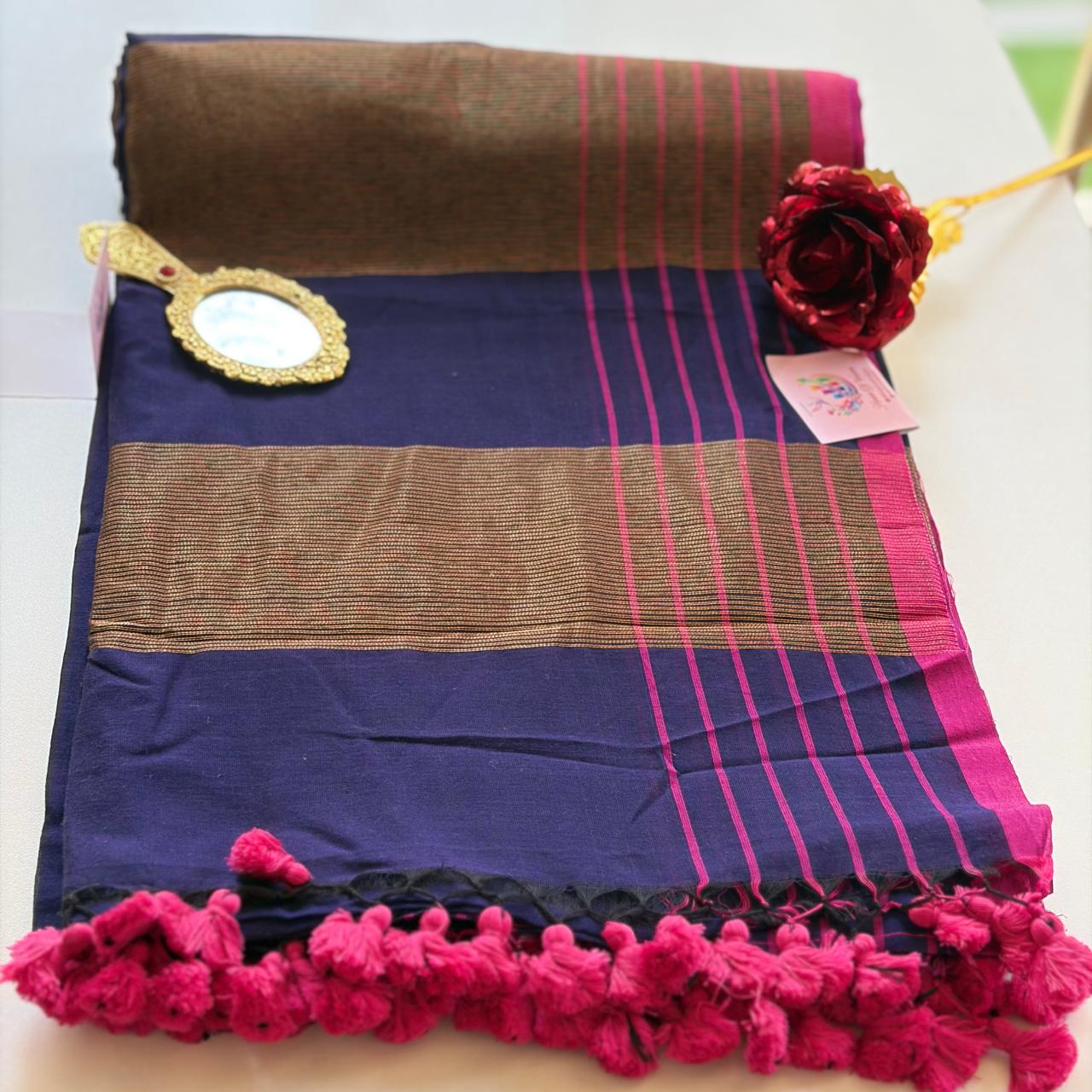 Vayu - Purple Handwoven Mul Checkered