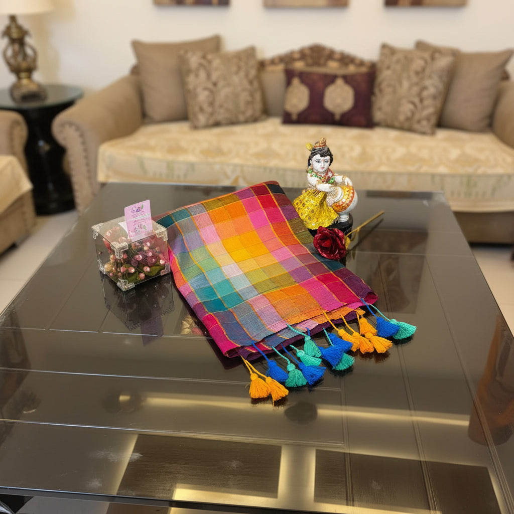 Vayu - Handwoven Rainbow Purple Mul
