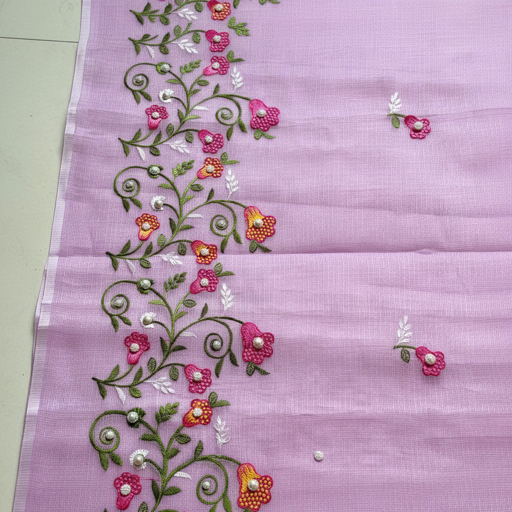 Vayu- Kota Pearl Lavender Floral Saree