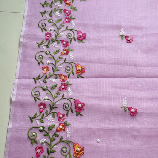 Vayu- Kota Pearl Lavender Floral Saree