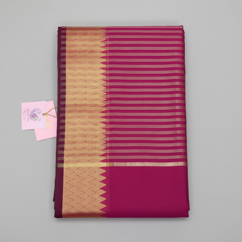Ehsaas - Pink Maheshwari Silk With Temple Zari Border