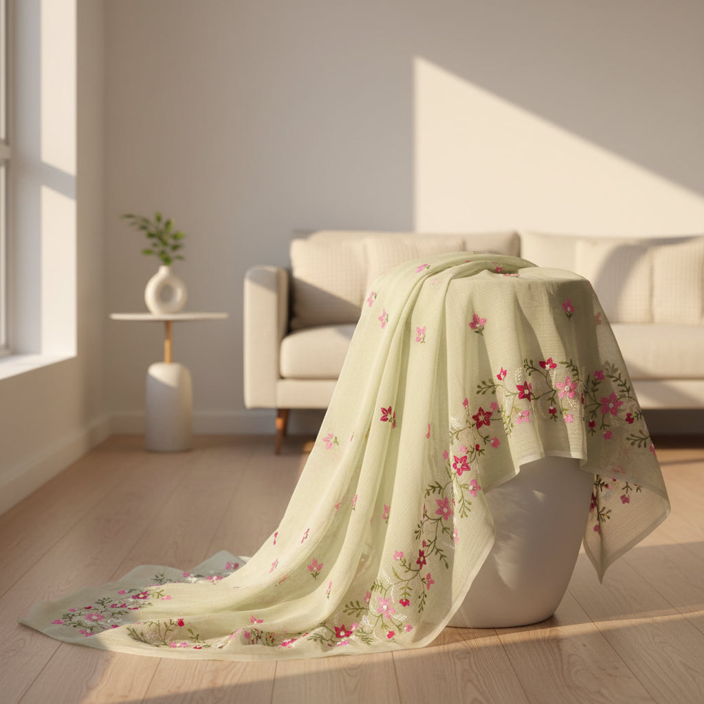 Vayu- Kota Pearl Pista Floral Saree