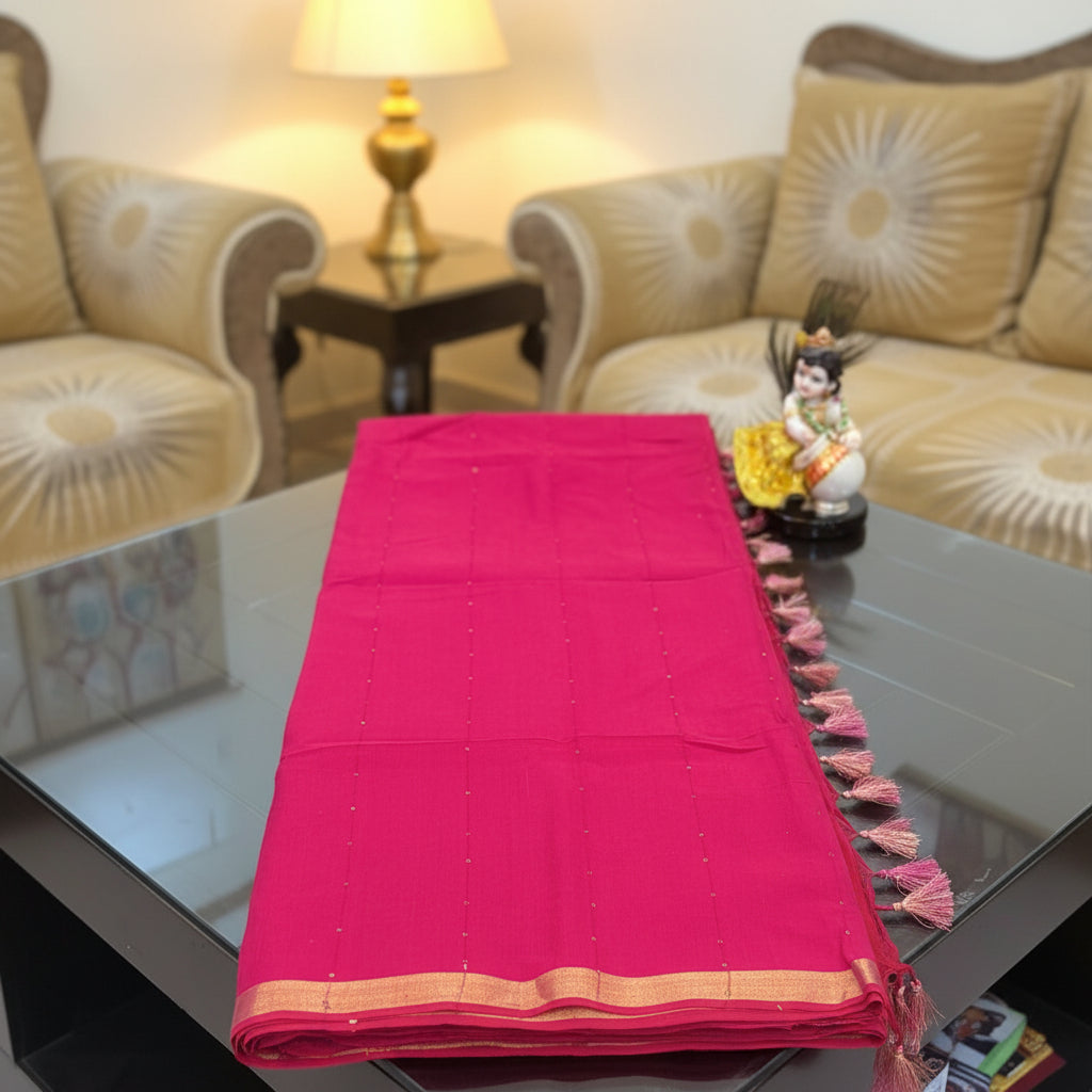 Vayu - Stary Handwoven Pink Sequence