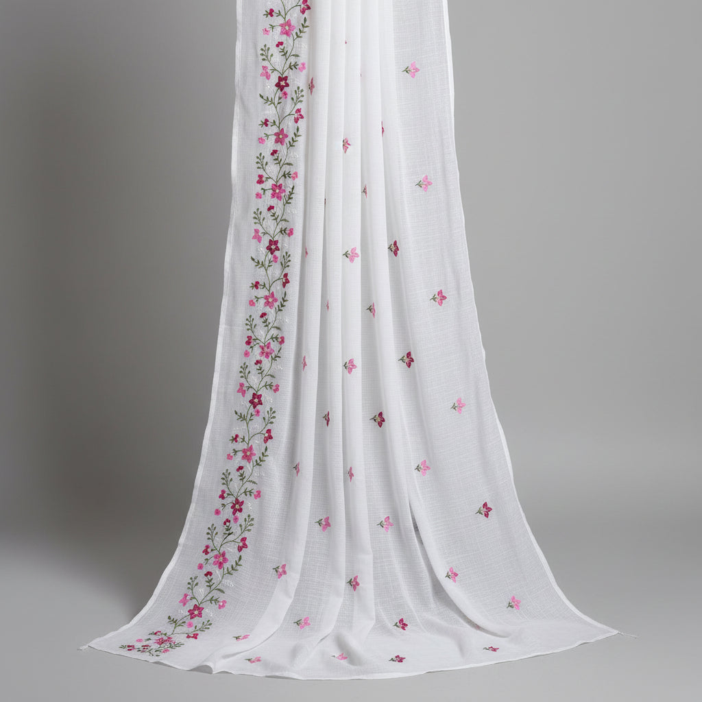 Vayu- Kota Pearl White Floral Saree