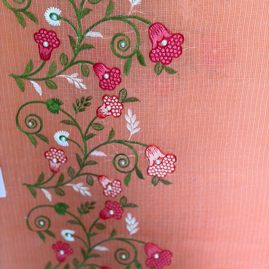 Vayu- Kota Pearl Orange Floral Saree