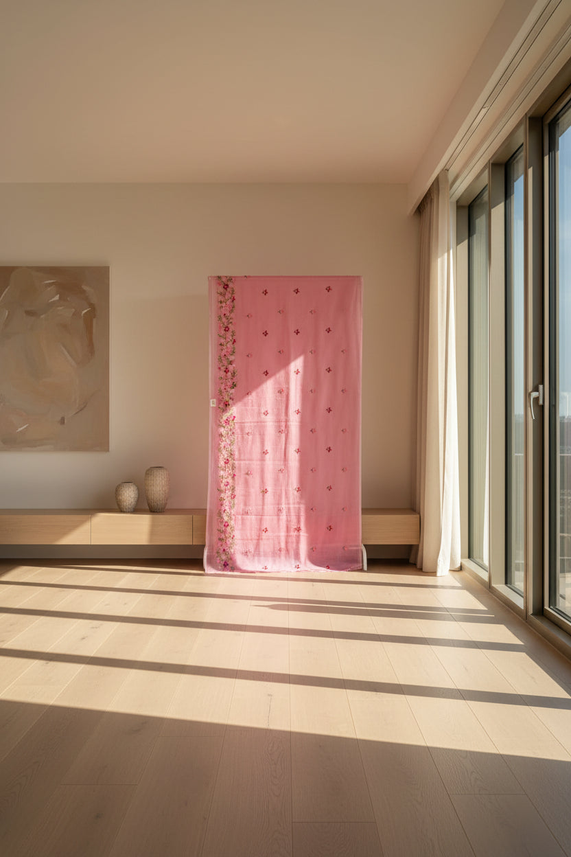 Vayu- Kota Pearl Pink Floral Saree