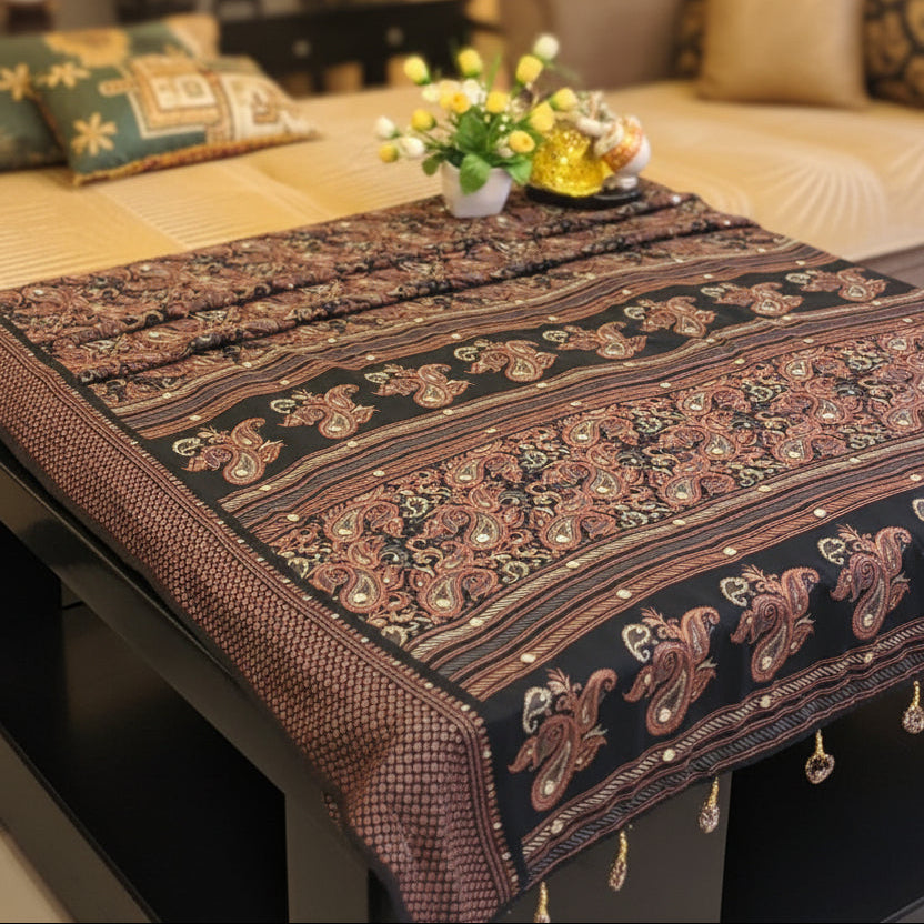 Nazakat - Ajrak Black Kundan Kehri