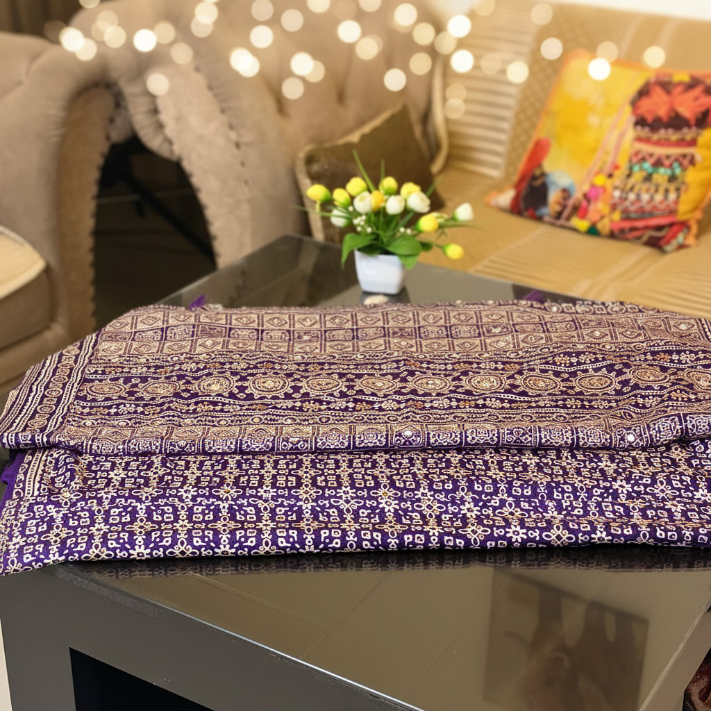 Nazakat - Blue & White Ajrak Sheesh