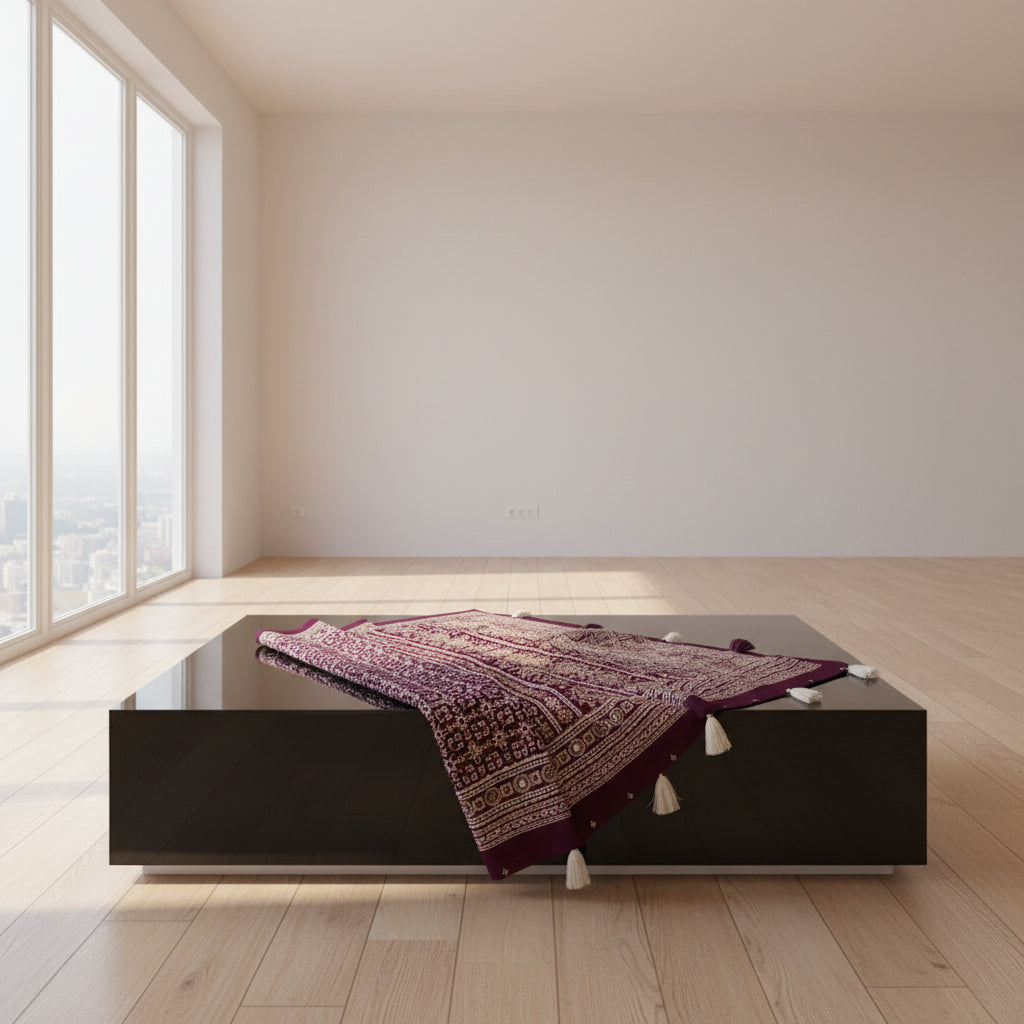Nazakat - Wine & White Ajrak Sheesh